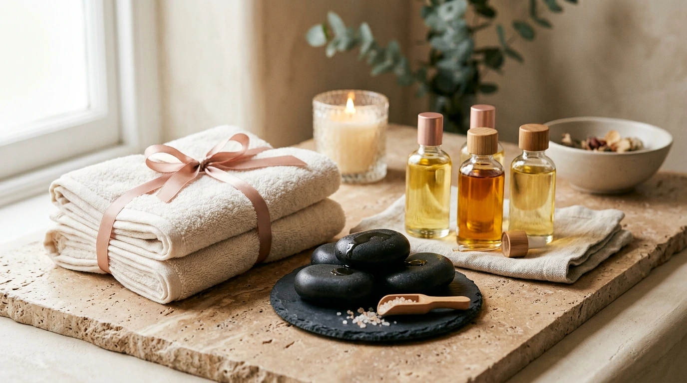 Huiles et pierres chaudes pour un massage