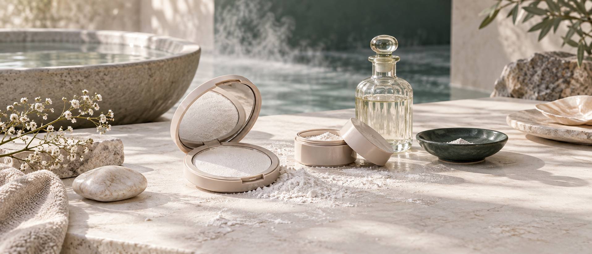Illustration éditoriale du sujet : Tout savoir sur le talc : propriétés, usages et précautions