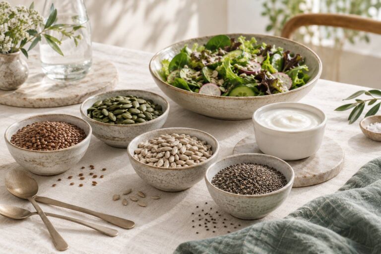 Découvrez la dose parfaite de graines à intégrer quotidiennement dans vos salades, yaourts et plats, selon une diététicienne