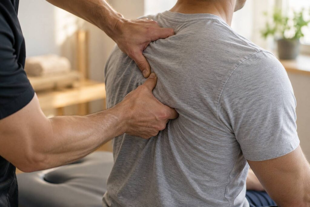 Plan de détail illustrant le sujet de l'article : Massage deep tissue : pour qui, et à quelle intensité